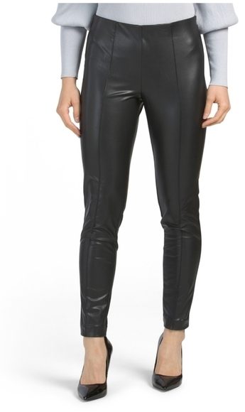 Anne Klein Faux Leather Pull on Leggins - Picture 1 of 16